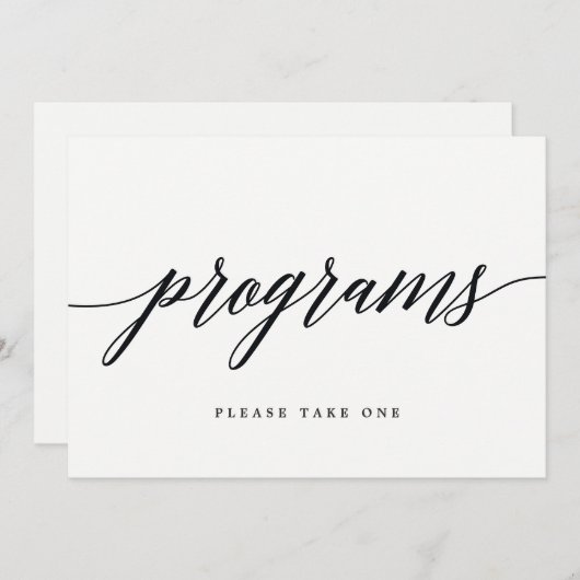 Panneau de programme - Écriture moderne (Devant / Derrière)