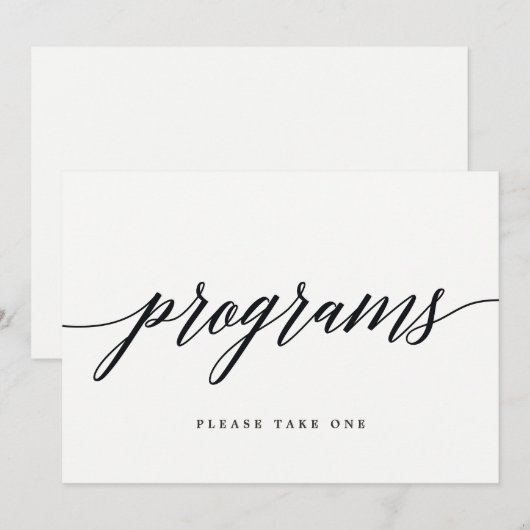 Panneau de programmes - Écriture moderne (Devant / Derrière)