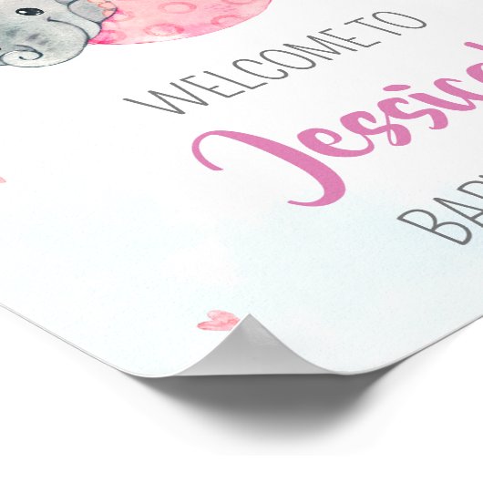 Panneau de réception cigogne poster éléphant fille (Coin)