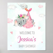 Panneau de réception cigogne poster éléphant fille (Devant)