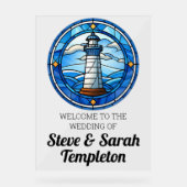 Panneau de réception de mariage de bienvenue Phare (Recto)