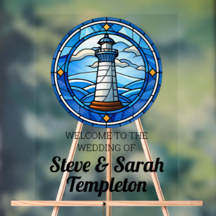 Panneau de réception de mariage de bienvenue Phare