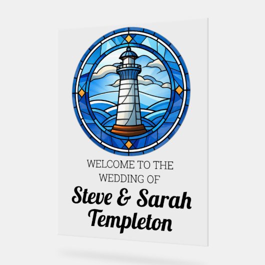 Panneau de réception de mariage de bienvenue Phare (Angle)