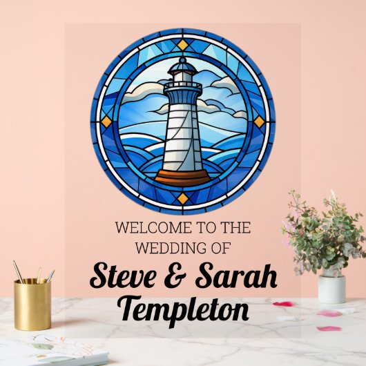 Panneau de réception de mariage de bienvenue Phare (Mariage)