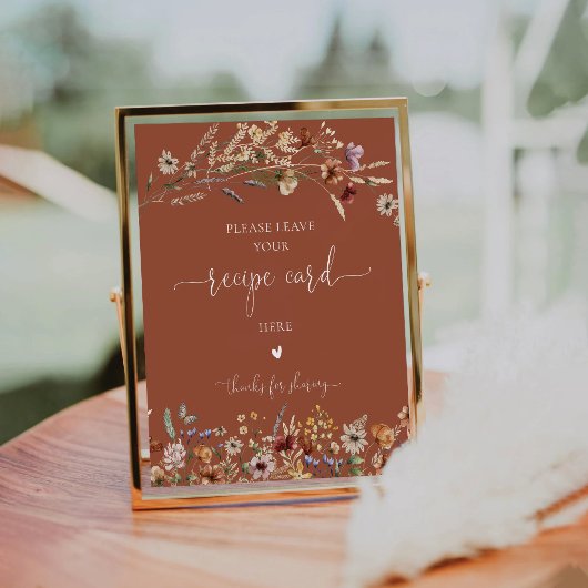 Panneau de recette Fleur sauvage minuscule en terr