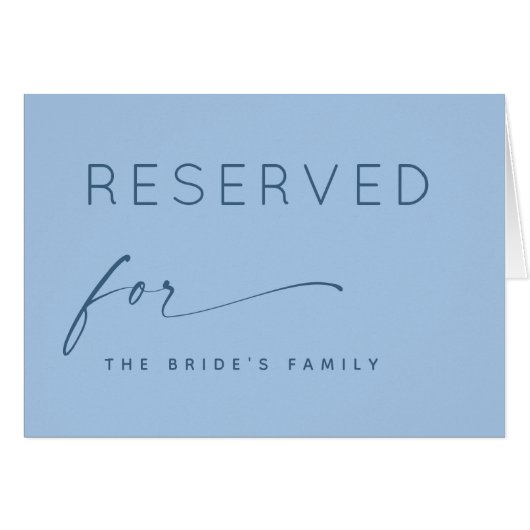 Panneau de réservation Bleu ciel pastel | Mariage (Devant Horizontal)