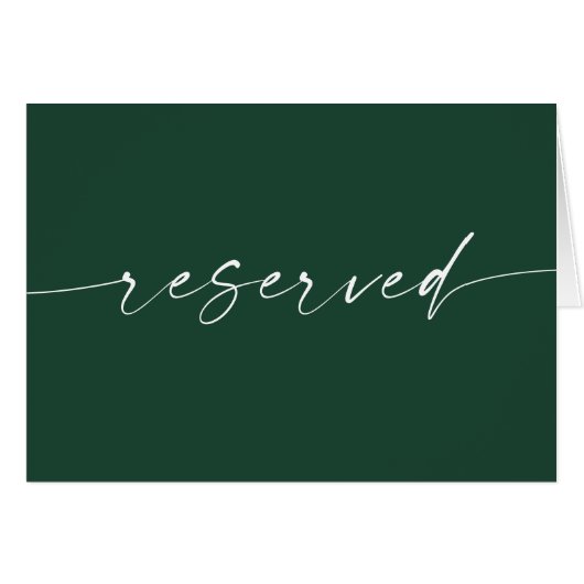 Panneau de réservation de mariage simple en vert f (Devant Horizontal)