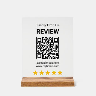 Panneau de révision QR personnalisé pour la promot