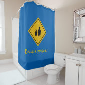 panneau de route de pingouin - rideau de douche (En situation)