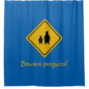 panneau de route de pingouin - rideau de douche