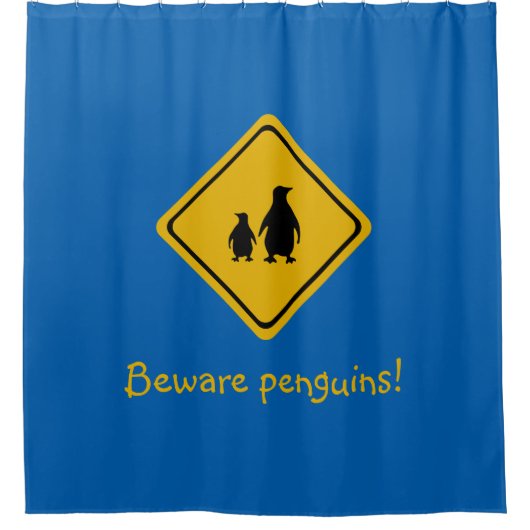 panneau de route de pingouin - rideau de douche (Devant)