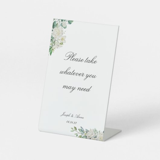 Panneau de salle de bain florale blanche personnal (Recto)