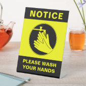 Panneau de sécurité de lavage des mains sur table (In SItu)