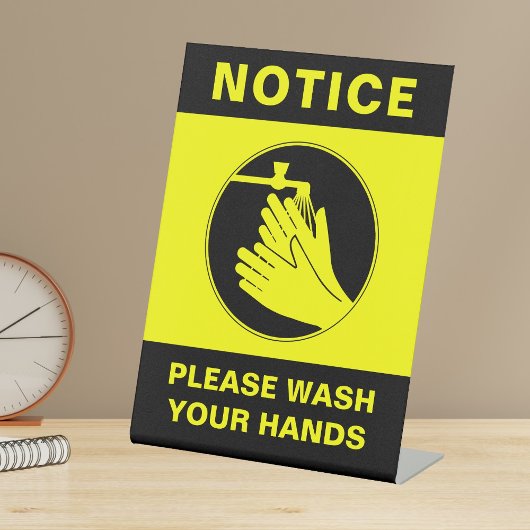 Panneau de sécurité de lavage des mains sur table