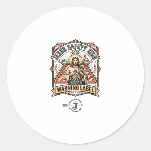 Panneau de sécurité Jésus Étiquette d'avertissemen (Devant)