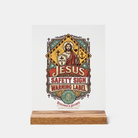 Panneau de sécurité Jésus Étiquette d'avertissemen (Recto)