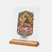 Panneau de sécurité Jésus Étiquette d'avertissemen (Angle)