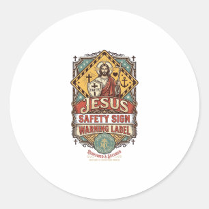 Panneau de sécurité Jésus Étiquette d'avertissemen