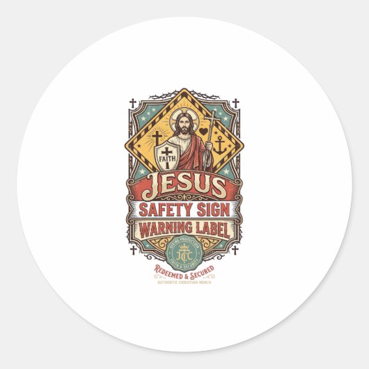 Panneau de sécurité Jésus Étiquette d'avertissemen (Devant)