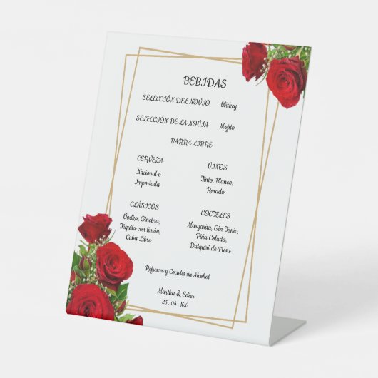 Panneau de sélection de menu de bar de table de ro (Recto)