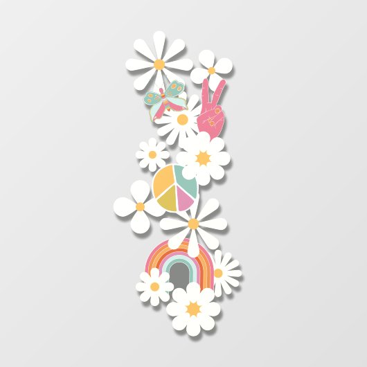 Panneau de signalisation de paix Hippie de puissan (Feuille)