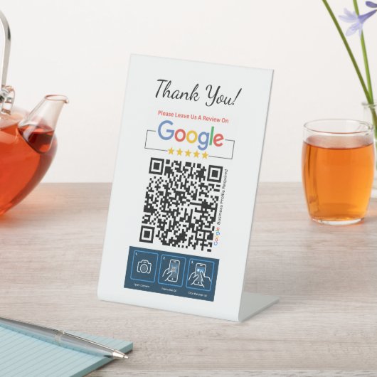 Panneau de signalisation Google Review Card avec c (In SItu)