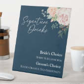 Panneau de signature Blush Floral Navy Mariage Boi (In SItu)