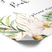 Panneau de signature de livre d'or floral à feuill (Coin)