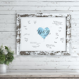 Panneau de signature pour livre d'or de mariage, P