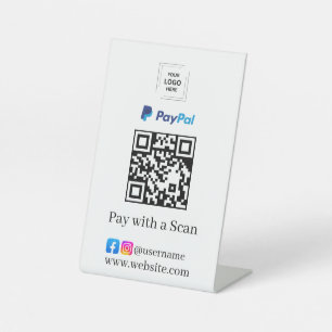 Panneau de socle de code QR PayPal pour payer les