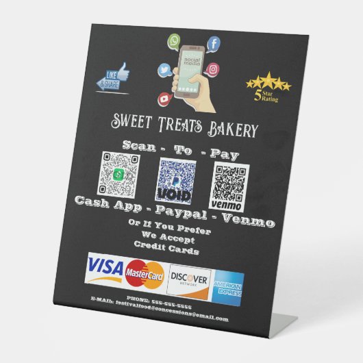 Panneau de socle de code QR « Scan To Pay » (Recto)