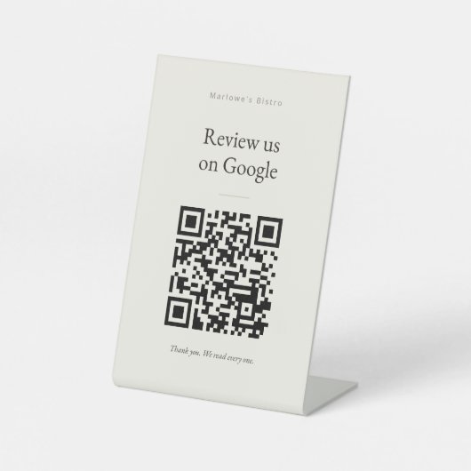 Panneau de socle de critique Google - Crème Classi (Recto)
