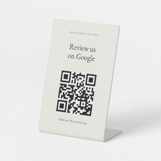 Panneau de socle de critique Google - Crème Classi (Recto)