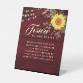 Panneau de socle de table commémorative de mariage (Recto)