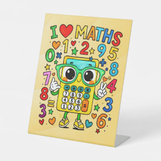 Panneau de socle Je aime les maths pour les écoles