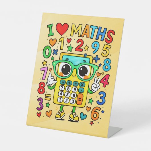 Panneau de socle Je aime les maths pour les écoles (Recto)