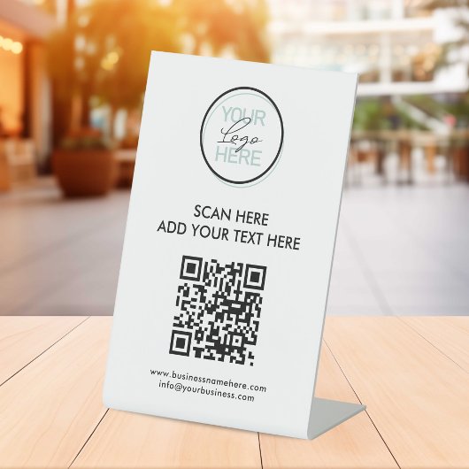 Panneau de socle QR Code pour Entreprise – Logo &