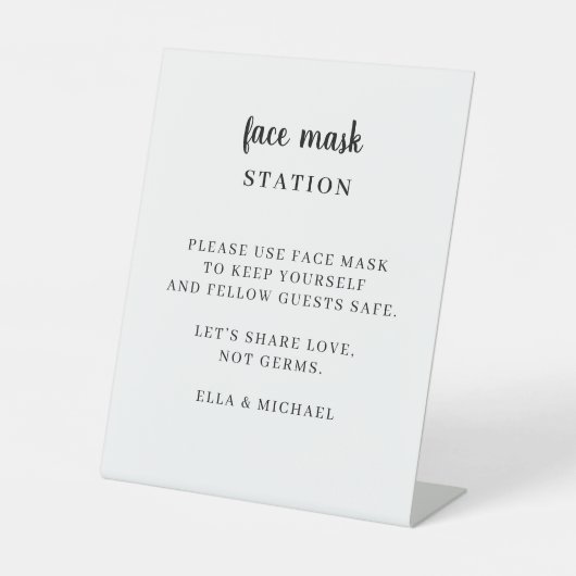 Panneau de station de masque facial pour mariage m (Recto)