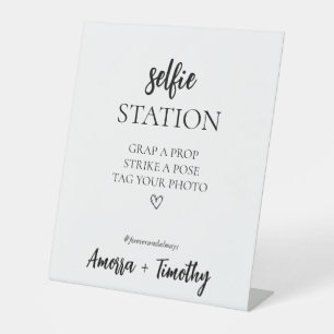 Panneau de station de selfie de mariage minimalist