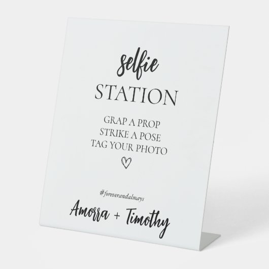 Panneau de station de selfie de mariage minimalist (Recto)