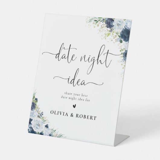 Panneau de suggestion de soirée romantique à fleur (Recto)