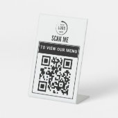 Panneau de table à code QR | Présentoir de menu nu (Recto)