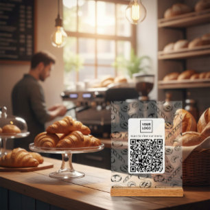 Panneau de table à code QR sur mesure avec motif d