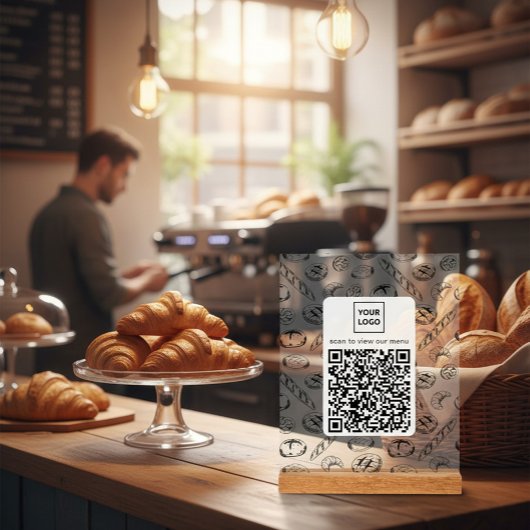 Panneau de table à code QR sur mesure avec motif d