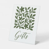 Panneau de table à feuilles florales de vigne vert (Recto)