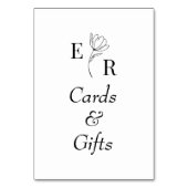 Panneau de table à monogramme floral Cartes & Cade (Dos)