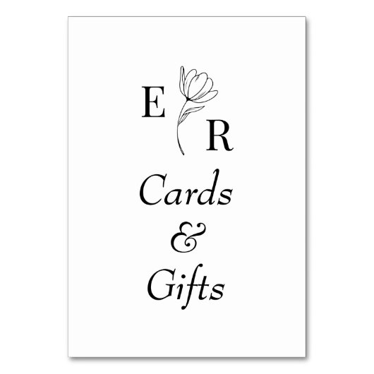 Panneau de table à monogramme floral Cartes & Cade (Par défaut)