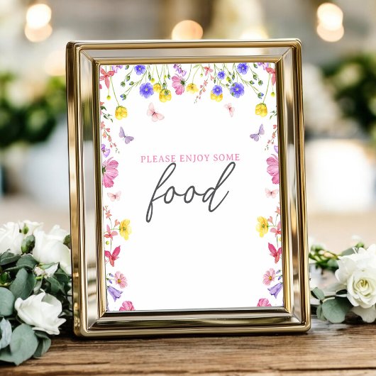 Panneau de table alimentaire - Baby shower Fleur s