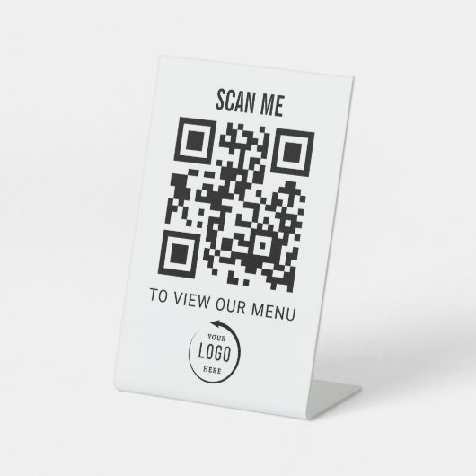 Panneau de table avec code QR | Présentoir de menu (Recto)