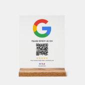 Panneau de table Business Google Review l QR Code (Recto)